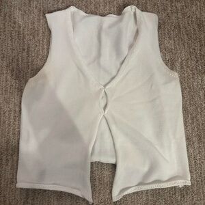 White Sleeveless Knit Vest